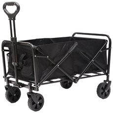優の屋 多功能可折疊手推車 露營推車 戶外折疊手推車 野餐車 拉桿推車 坦克推車, 黑色, 1個