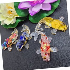 크리스탈 잉어 장식품 투명 물고기 풍수 인테리어 소품 개업 선물 재물운, 블루