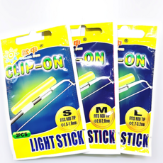 오션 썬 릴대 끝보기 클립온 S M L 케미라이트 밤낚시 젤타입 라이트 야광 스틱 2개입, 1개