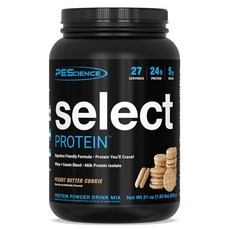 페사이언스 셀렉트 프로틴 파우더 유청 및 카제인 블렌드 여성용 남성용 클린 저칼로리 저탄수화물 텐 프리 딸기 치즈케이크 5인분, Peanut Butter, 1개