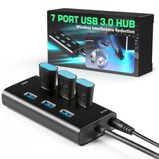 Rebuff Reality USB 허브 스마트 충전 포트 하나 포함 7포트 Vive Tracker 기타 VR 동글 지원 트래커용 데이터 전송 MacBook iMac PC 블랙 31