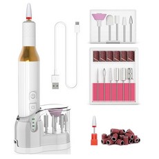 Miserwe 무선 네일드릴 전동 젤네일 제거기 손발톱 그라인더 네일케어, 1세트, 화이트