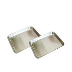 무광 사각 스텐 트레이 밧드 쟁반 2개