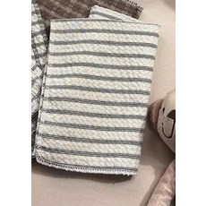 체크무늬 패브릭냅킨 테이블매트 면린넨 혼방 직사각형 식탁보 냅킨 디자인 세련된, 1개, 1개, 2_화이트 줄무늬