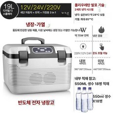 캠핑용 차량 냉장고 냉온장고 화물차 디지털 소형 캠핑카 미니, other, 19L 듀얼코어 가열 12V 24V 220V, 1L