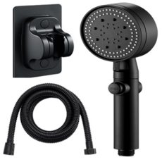 비바띵즈 고압 샤워기헤드 5단 수압상승, 검정, 1세트