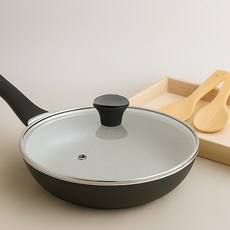 리빙캐슬 넘침방지 블랙 유리뚜껑 냄비 프라이팬 강화유리, 1개, 22 cm