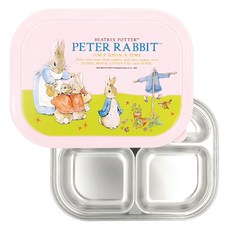 피터래빗 밀폐형 식판도시락, 핑크 3313, 뚜껑 + 식판, 1개