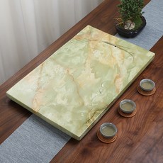 貓嶼 創意玉石紋理茶盤 大號單層排水功夫茶具茶海茶臺, 千峯爭秀-259X39X3CM, 1個
