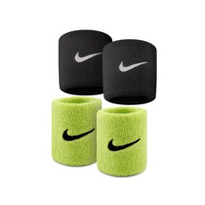 나이키 스우시 손목밴드 혼합, 블랙+볼트, 4개