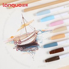 藍果新款繪畫筆軟頭水彩筆48色全套手賬筆彩色大容量速幹筆, 1個, 勾綫筆-適用於繪畵手帳書寫,複古12色