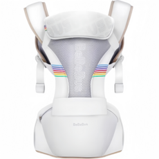 베베버스 3D 메쉬 올인원 힙시트 + 아기띠 침받이, 화이트