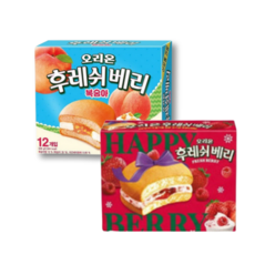오리온 해피 후레쉬베리 336g 1개 후레쉬베리 복숭아 336g 1개 (총2개) 신제품, 2세트, 672g