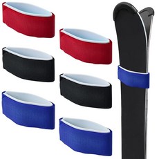 CREATCABIN 6피스 스키 스트랩 패스너 조절 가능한 스노우 스키 랩 타이 EVA 스노우보드 스트랩 폼 보호 패드 폴 스키 휴대용 스트랩 다용도 장비 정리함 겨울 스포츠, 3가지 색상