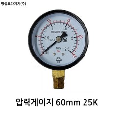 압력게이지 60mm 25k / 명성효다계기, 1개