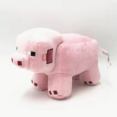 마인크래프트 캐릭터 쿠션 베개 크리퍼 애착 인형, 28cm 빅 핑크 피그
