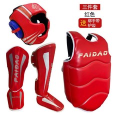 권투장비 복싱장비 펀칭 스파링 복싱 권투글러브 무에타이 킥복싱 격투기 트레이닝, 빨간색 3피스 세트