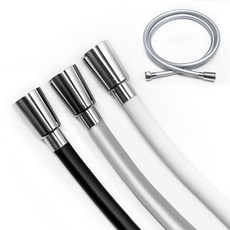 물때방지 꼬임방지 튜브형 샤워호스 1.5M, 블랙, 1개