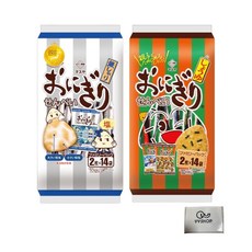 마스야 주먹밥 센베이 패밀리 팩 2장×14봉지+은 딸기 2장×14봉지+ 포켓 티슈 첨부 오카키 쌀과 간장 센베이, 1개, 1g