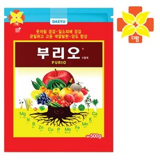 [다팜] 부리오500g 수용성인산가리칼륨 복합비료 고추 고구마 순웃자람억제제 웃거름 추비 식물영양제