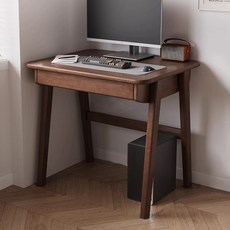 에코소라노 원목 사무용 테이블 1인용책상 다용도 컴퓨터 책상 원목책상 협탁 거실장 노트북책상 폴딩데스크, 월넛