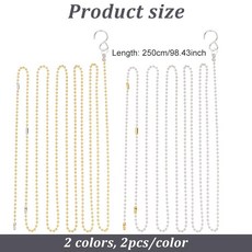 GOMAKERER 배구 네트 높이 체인 4개 2가지 색상 세터 측정 심판 장비 야외 훈련용(플래티넘 및 골든), GOMAKERER 배구 네트 높이 체인 4개, 2가지