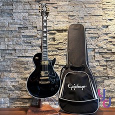 Epiphone Les Paul Custom 電吉他 雙線圈 孤獨搖滾 終身保固, 黑色,不加購, 1個