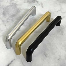 ㄷ자 10파이 유로 손잡이 2구 128mm 문고리 싱크대 서랍장 장농 인테리어 가구손잡이 DIY, {"색상*수량":"10파이유로손잡이(블랙)128P_<1개>"}, 1개