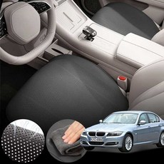 BMW E90 320i (02~11) (N46) 차량용 초슬림 통풍 시트 커버 블랙 2개 세트