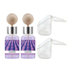 향기마을 차량용 디퓨저 17ml 2p + 나무봉 2p + 송풍구클립 2p, 라벤더, 2세트