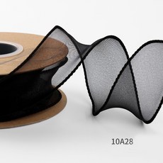 포장용 오간디 리본끈 쇼핑몰포장 리본롤 블랙 4cm, 최소구매수량 1 묶음 / 약 폭 4cm 길이 9m