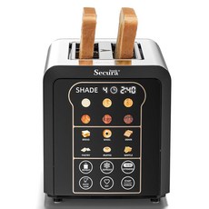 Secura Brands 2 슬라이스 자동 토스터 디지털 타이머가 있는 터치 스크린 스마트 토스터 6가지 빵 유형 6가지 브라우닝 레벨 재가열/해동 +10초 확장 가, Secura Brands 2 슬라이스 자동 토스터, 디