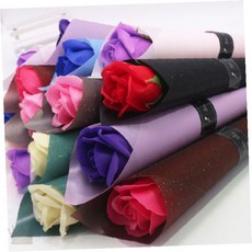 향기나는 싱글로즈 비누장미 투명케이스 리본포장 기념일선물 졸업식답례품 감사인사, 장미진핑크