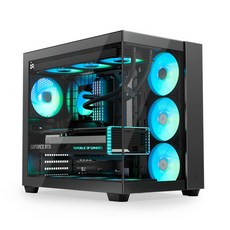 앱코 블루웨일 ARGB BTF 미들타워 케이스 블랙 UD50, UD50(블랙), 1개 UD50(블랙), 1개