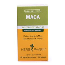 HERB PHARM 瑪卡 500mg 素食膠囊, 1個, 60 件