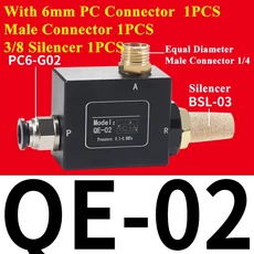 QE-02 QE-03 QE-04 공압 블로우 오프 밸브 배기 압력 릴리프 밸브 1 4 인치 BSPT 1 개, QE-02 With 6mm