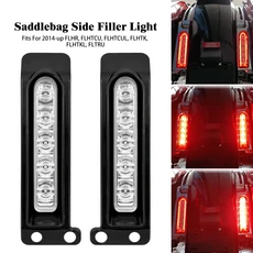 오토바이 새들백 사이드 필러 LED 리어 펜더 라이트 브레이크 주행 방향 지시등 할리 투어링 로드 킹 FLHTK, 01 LED Fender Light A