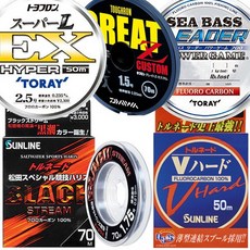 TORAY 선라인 카본 라인 쇼크리더 바다 민물 낚시 목줄 낚시줄, 3호, 1개