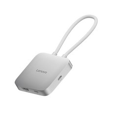 Lenovo USB-C 5-in-1 여행용 허브 90W 파워 딜리버리 4K 60Hz HDMI 듀얼 및 USB-A 포트 플러그 앤 플레이 컴팩트 실버 그레이 23807, 5-in-1 Hub