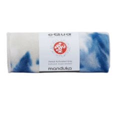 Manduka eQua 瑜珈鋪巾 親膚吸汗止滑 標準尺寸67X182cm 超細纖維運動鋪巾 濕止滑, Camo Navy Tie Dye, 1個