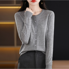 여성 라운드 니트 얇은 니트 가을 탑