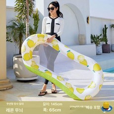 워터플레이 해먹튜브 수영 라운지튜브 물놀이보트, 1개, 과일 레몬