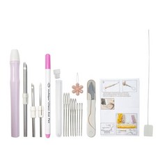 펀치 바늘 자수 스타터 키트 초보 펀치 바늘 공급 DIY 공예와 호환 가능, One set