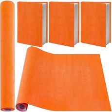 크라스피어 책 천 51 x 11 8인치 소설 바인딩 인조 스웨이드 표면 종이 뒷면 갈색 커버 랩 노트북 앨범 스크랩북 아카이브 DIY 선물 공예 보호 제본 용품, Orange