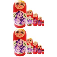 LUCKY7DAYSI 2 套 5 件套娃 祈求好運帶來豐饒和生育, 紅茉莉