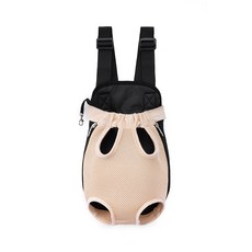 寵物便攜胸前包外出寵物貓包狗狗網布透氣舒適雙肩寵物包廠家直銷, 1個, 米色