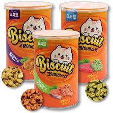 너를위한디저트 고양이 비스켓 간식 캣닢, 혼합맛(참치/치킨/연어), 300g, 1세트