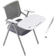 수강용 의자 학원용 교육장 회의실 접이식 테이블, 화이트 방석/화이트 등받이/일반형 책상판