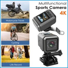 스포츠 액션 카메라 액션캠 바디캠 블랙박스 A33T-Wifi 4K 울트라 HD LCD 화면 방수 오토바이 캠 자전거 사이클링 라이딩 레코더, 1)Black