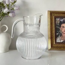 빈티지 유리 저그, 1개, 1.8L, 투명